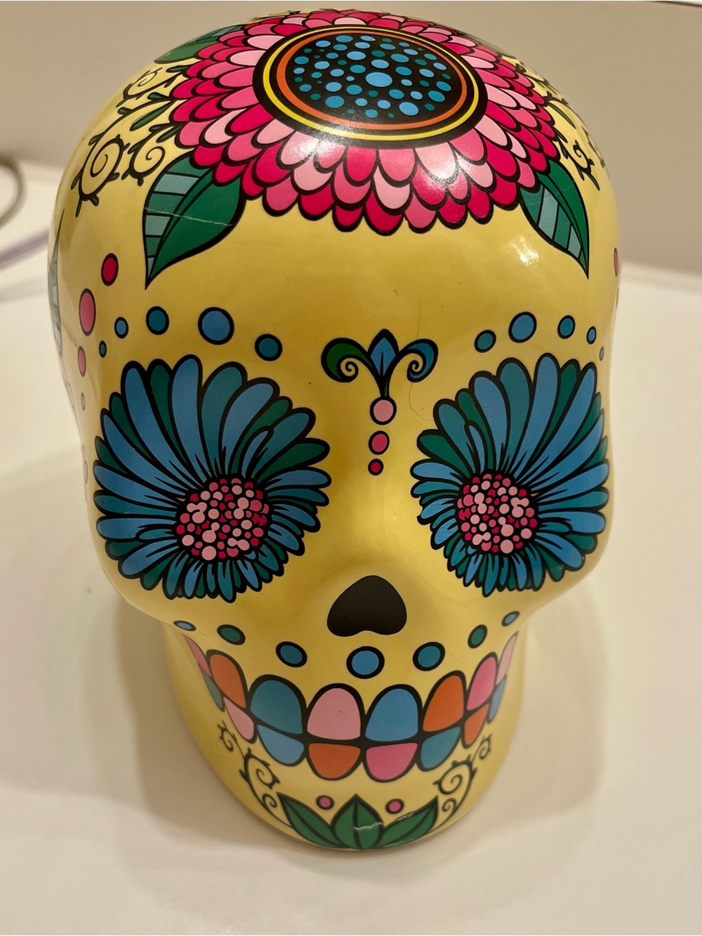 Yellow Floral Sugar Skull Night Light